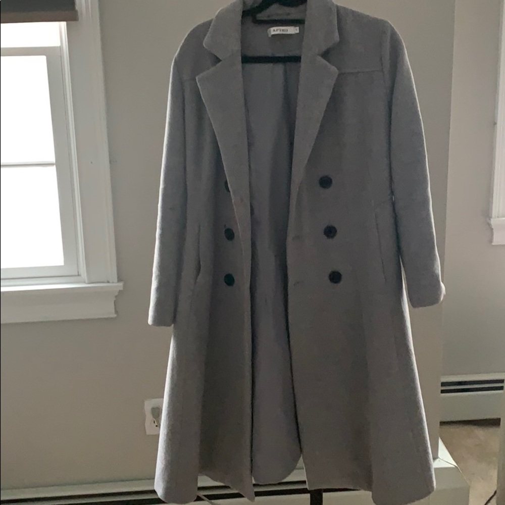 Grey Wool Blend Coat